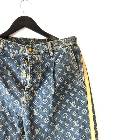 LOUIS VUITTON Monogram Denim Tailored Pants - Picture 3 of 12